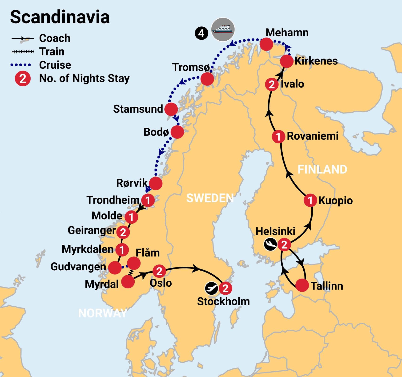 grand tour scandinavia route